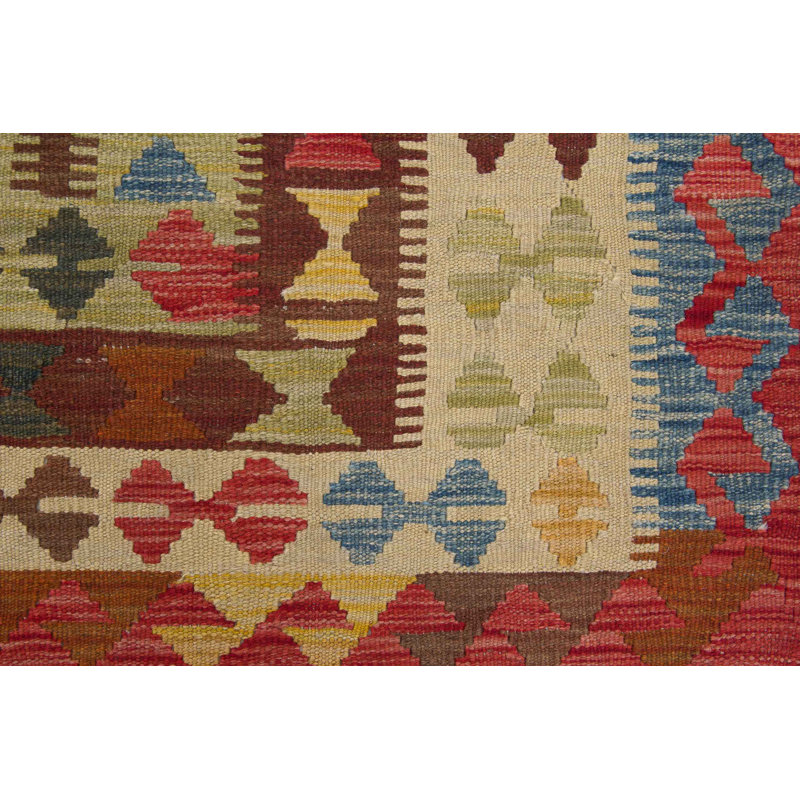 Geometric Wool Hand Woven 160cm X 203cm Area Rug