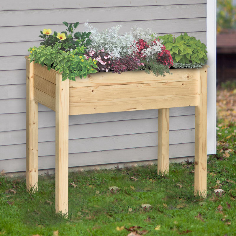 Liverman Wood Planter, Natural, 30" H x 34" W x 18" D