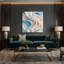 Aquarelle abstraite, art mural bleu sur toile 62-2099681748