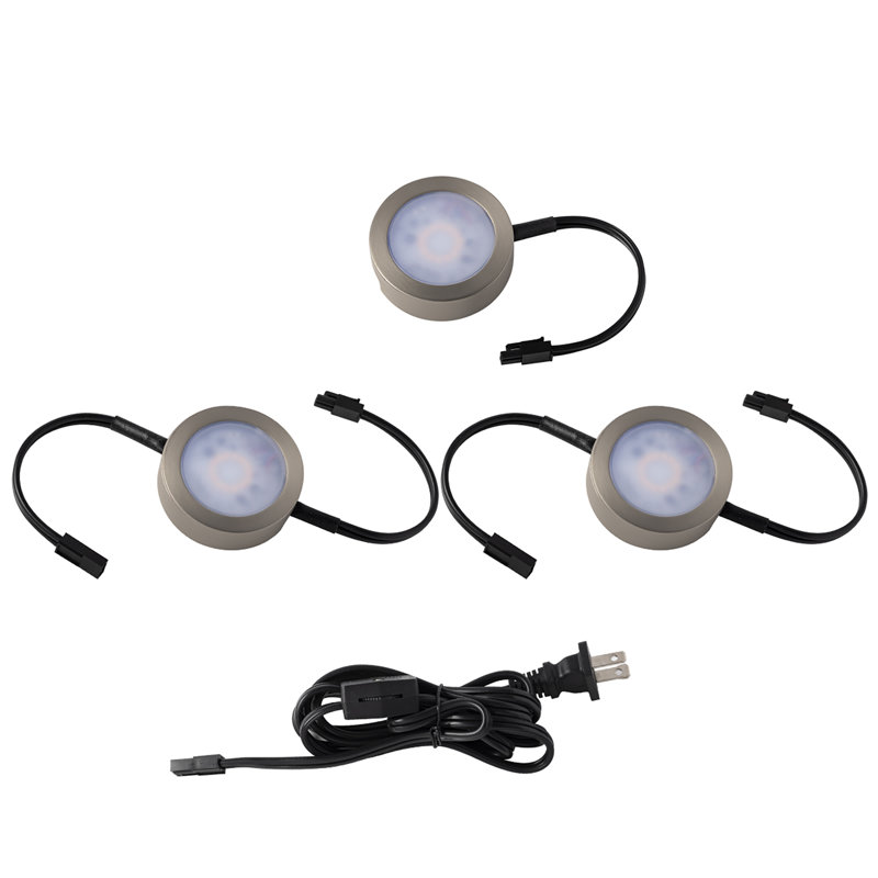 Brushed Nickel LED Under Cabinet Puck Light