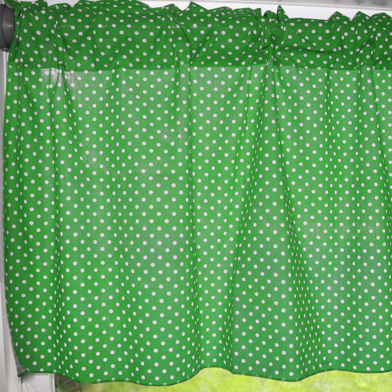 Cantonnière à mini pois, L 58 po x L 28 po, Blanc / vert