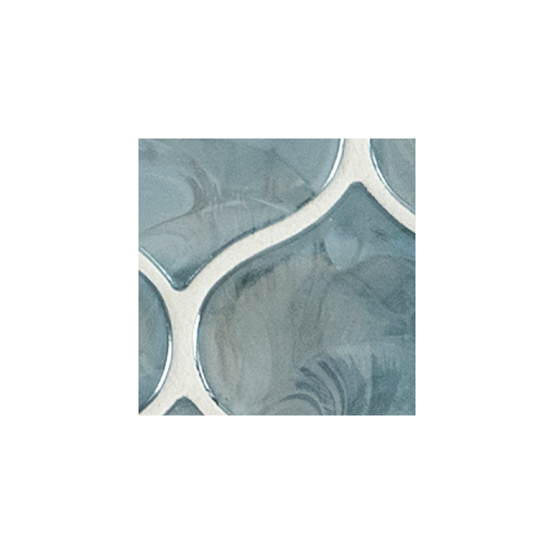 Midnight Tide Lantern 10 in. x 10 in. Glossy Glass Mosaic Wall Tile