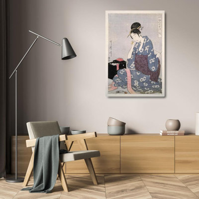 "Hari-Shigoto - Needlework" by  Kitagawa Utamaro - Gallery Wrap Canvas Wall Art