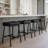 Maven Lane Berkley Counter Stool In Matte Black With Charcoal Black Faux Leather-123564868-123564863