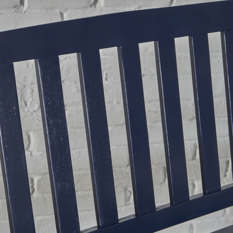 Banc en bois massif Rackley, Marine