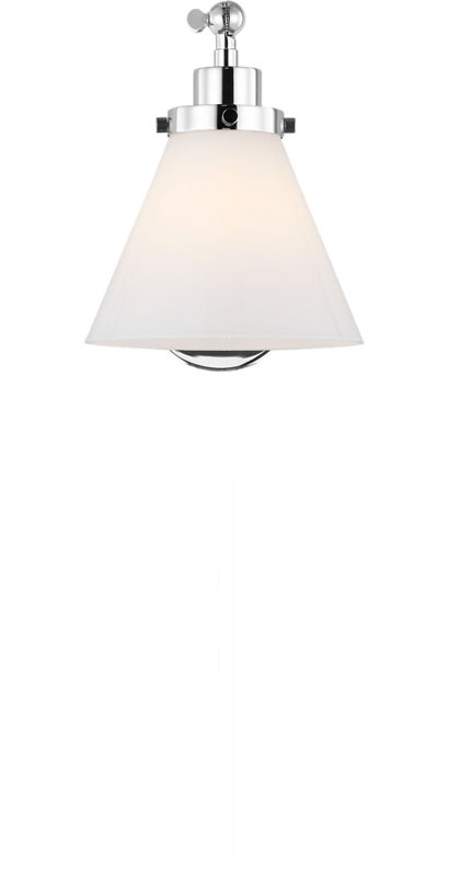 Wellfleet One-Arm Cone Sconce, Milk, Polished Nickel