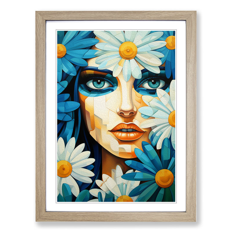 Single Picture Frame Print on Wood, Oak Framed, 46cm H x 34cm W