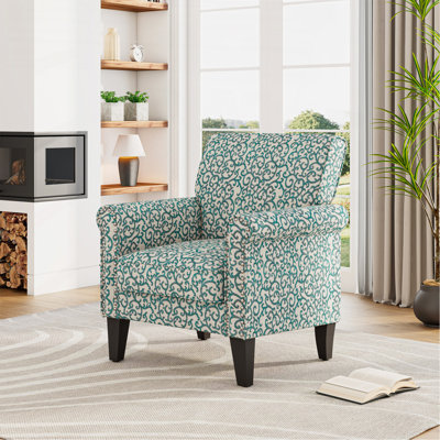 Chaise d'appoint à motif de vigne bouclée noire avec pieds en bois massif brun foncé