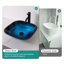 Lavabo de salle de bain vasque en verre trempé avec robinet et bonde escamotable