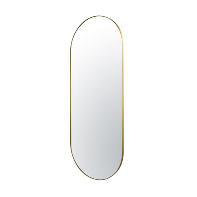 Capsule Wall Mirror - 24"W x 60"H Mirror - Gold