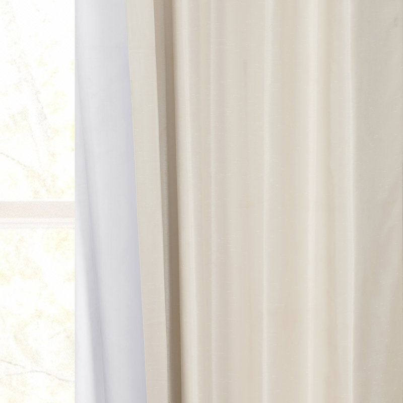 Jetset Polyester Textured Thermal Blackout Single Grommet Curtain Panel, 100" x 84", Off White