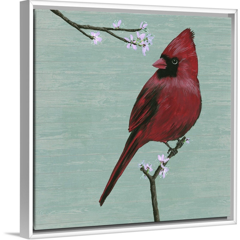 Oiseau, art mural sur toile II, H 22 po x l 22 po x P 2 po, Toile blanche encadrée