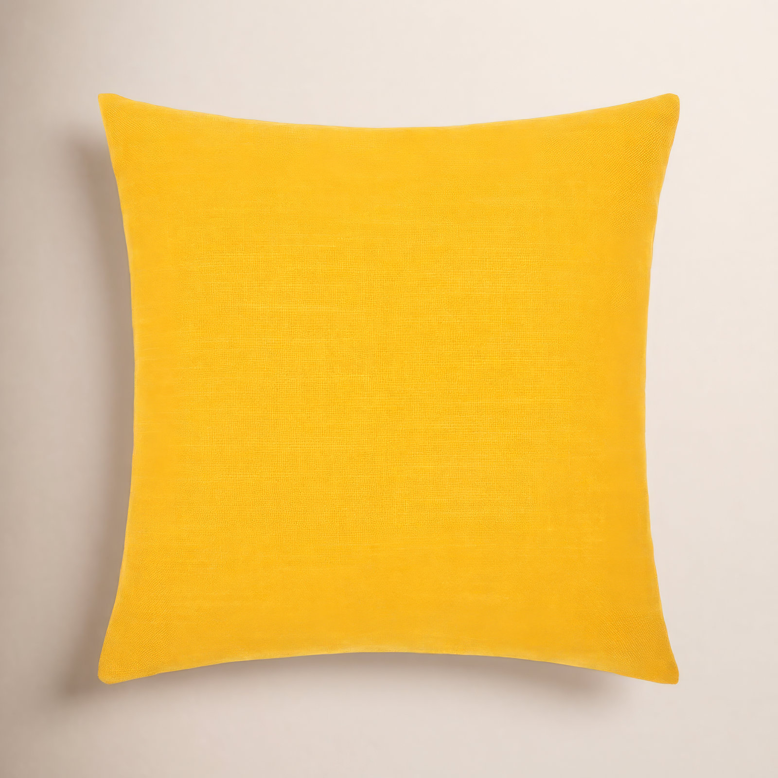 Gwyn Embroidered Cotton Pillow Cover, Mustard/Dusty Pink/Pale Blue, 22" x 22"