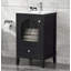 Meuble-lavabo de 20 po avec lavabo, armoire de salle de bain avec porte en verre à fermeture douce, un tiroir,-103897384