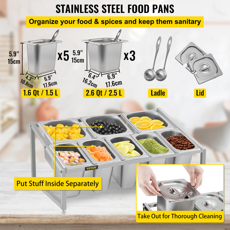 Expandable Silver Stainless Steel 2-Tier Countertop Spice Rack