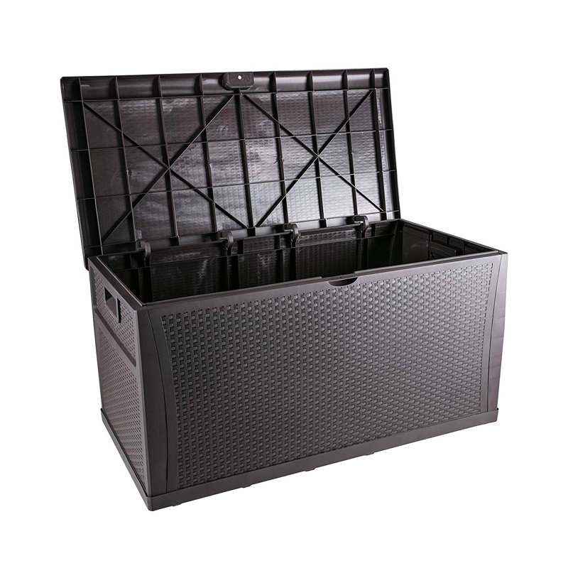 Coffre de terrasse verrouillable 120 gallons GDY, Brun