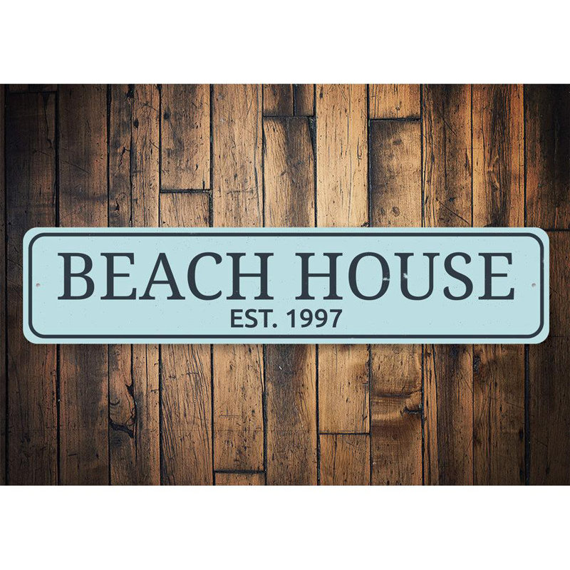 Plaque en aluminium Beach House, H 6 po x l 24 po x P 0,063 po