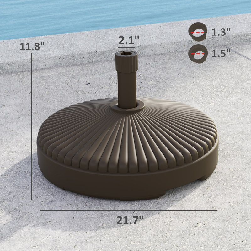 Base ronde ronde pour porte-parapluies, Brun