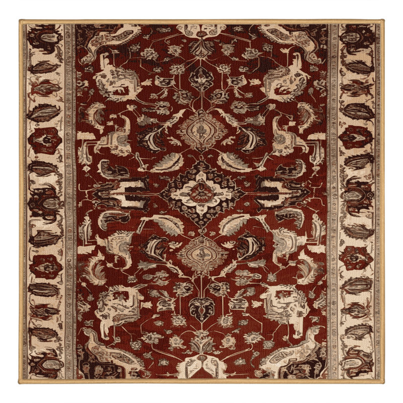 Tapis brun lavable à la machine, Carré 5 pi