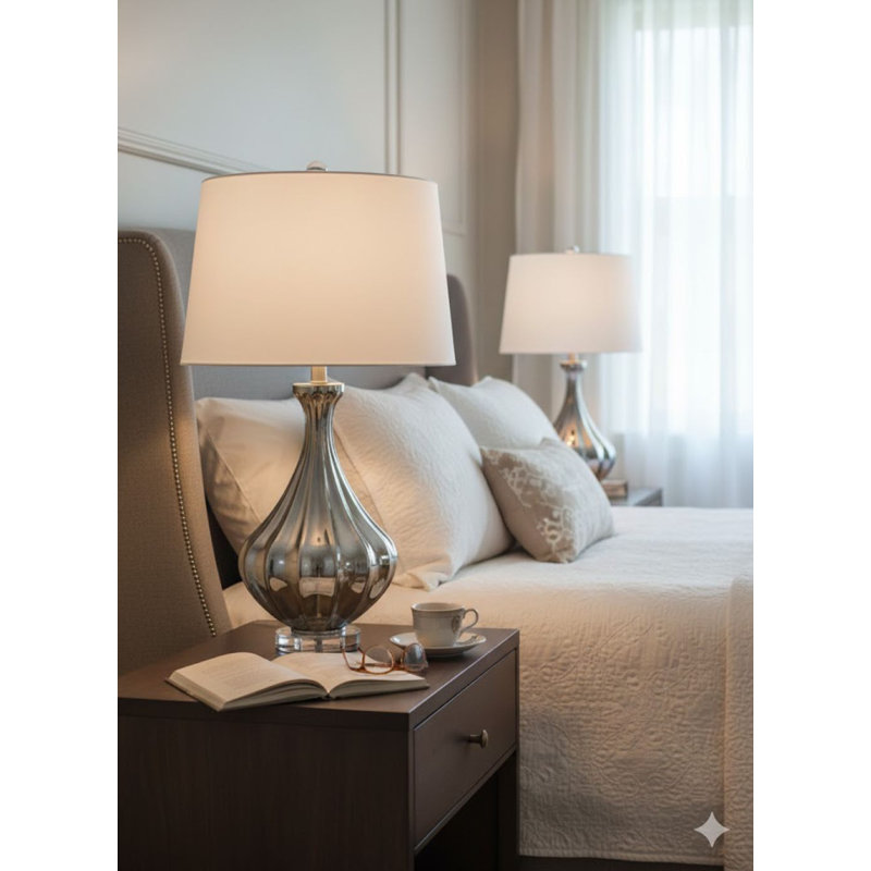Lampe standard 29" en verre Hidemont