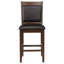 Chaise de comptoir rembourrée Alysse Noyer