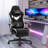 High-Back Adjustable Reclining Ergonomic Fabric PC & Racing Game Chair with footrest-325439092