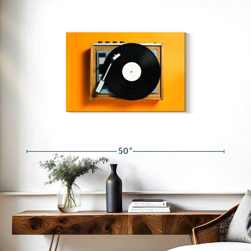 Tourne-disque jaune Abarca, H 20 po x l 30 po