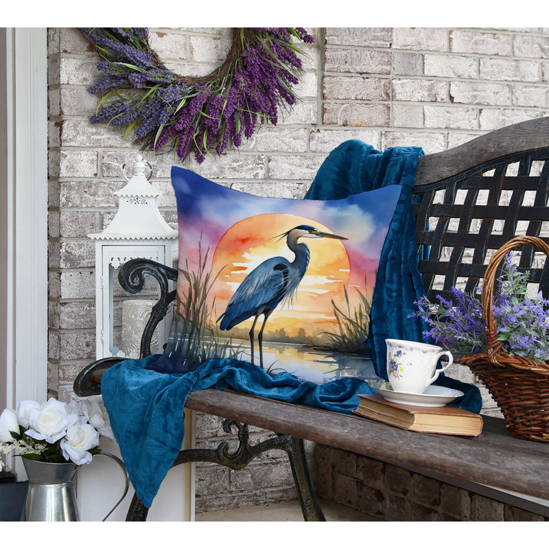 Coussin Blue Heron, Carré 18 po