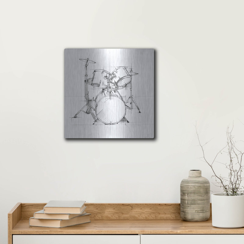 «Drum Sketch» par Ethan Harper, H 12 po x l 12 po