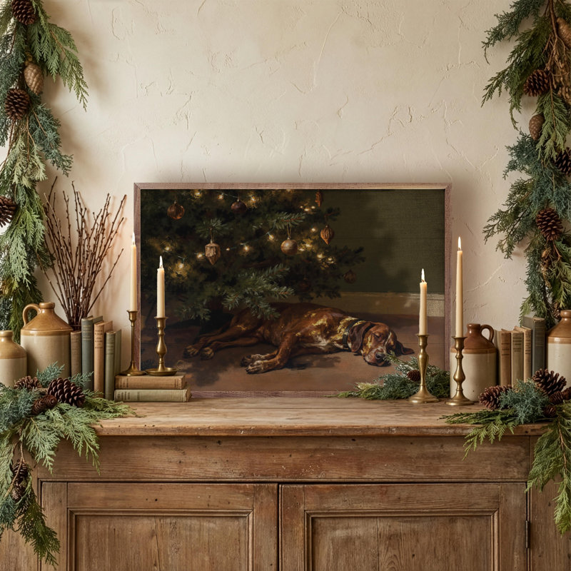Hound Under The Christmas Tree, H 5 po x l 8 po