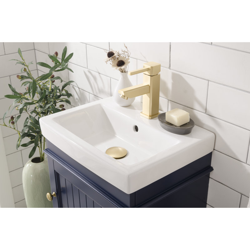 Ensemble de meuble-lavabo simple 17 po Gros, Bleu