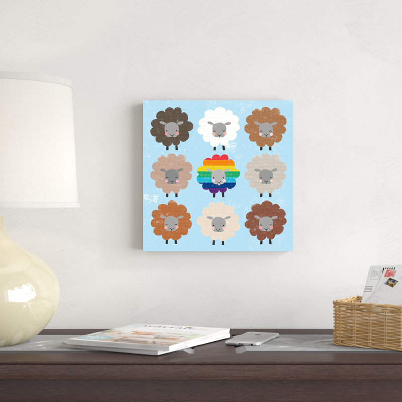 «Be Ewe Sheep Sq» par - Impression sur toile tendue, H 12 po x l 12 po x P 1,25 po