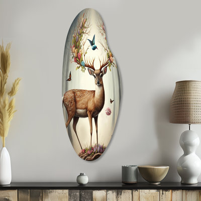 Deer Curved Shape Assymterical Metal Wall Art