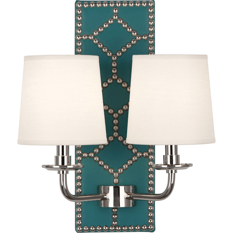 Lightfoot Armed Sconce, Blue/Polished Nickel