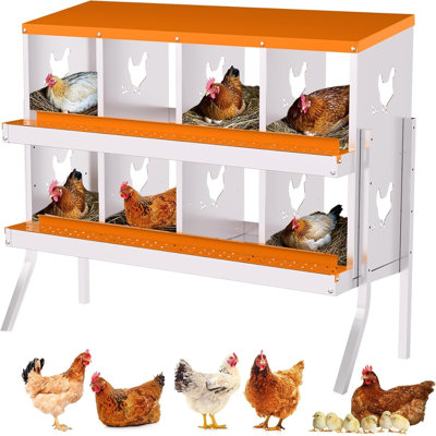 Boîte de nidification en métal à 8 compartiments avec pattes (orange)