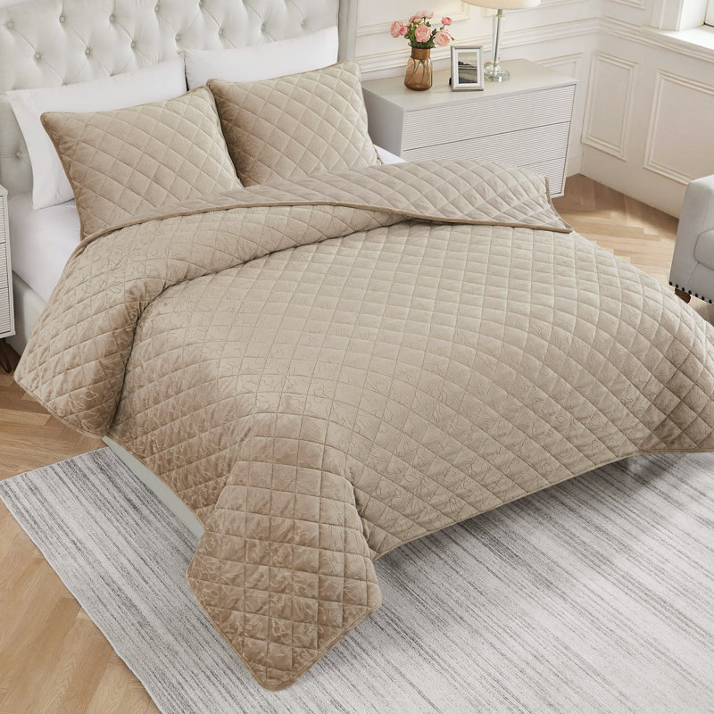 BCBG Maeve Embossed Plush Quilt Sets, Full/Queen