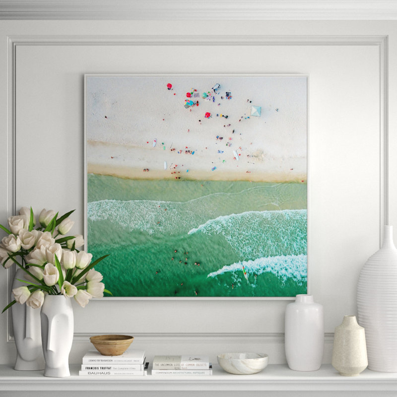Blue Waves Crashing Ashore Giclee Print by Soicher Marin Archives, 51.5" H x 51.5" W x 1.75" D, White