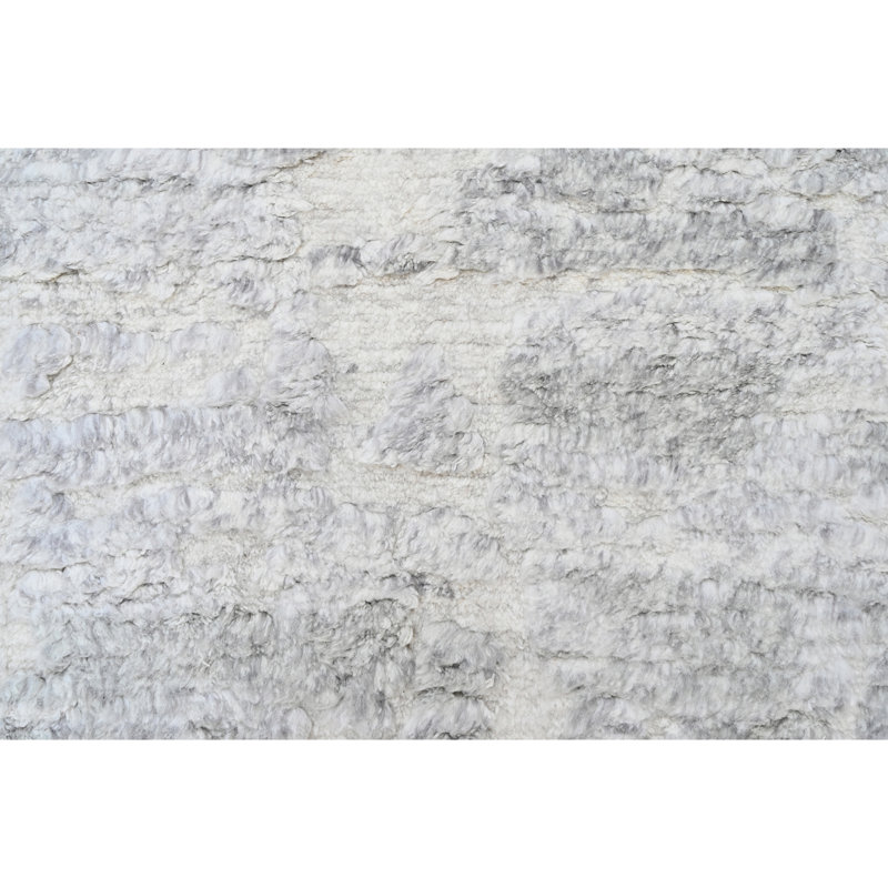 Wool Area Rug in Light Gray/Gray, Rectangle 8' x 10'