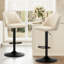 Swivel Upholstered Adjustable Height Counter Stool with Metal Frame-123415120