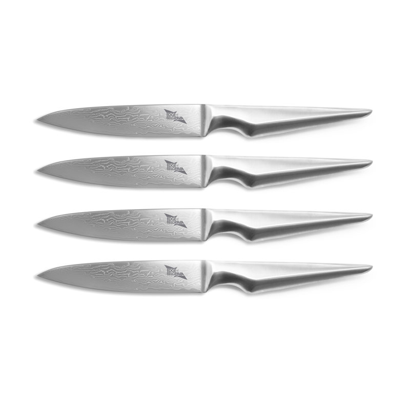 Edge Of Belgravia Shiroi Hana 4 Piece Damascus Steel Steak Knife Set
