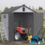Remise de rangement pour outils 6 * 8Ft avec toit - plastique, installation extérieure