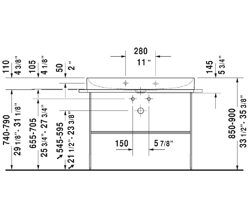 DuraSquare 41.875" Single Bathroom Vanity Base Only in Black Matte