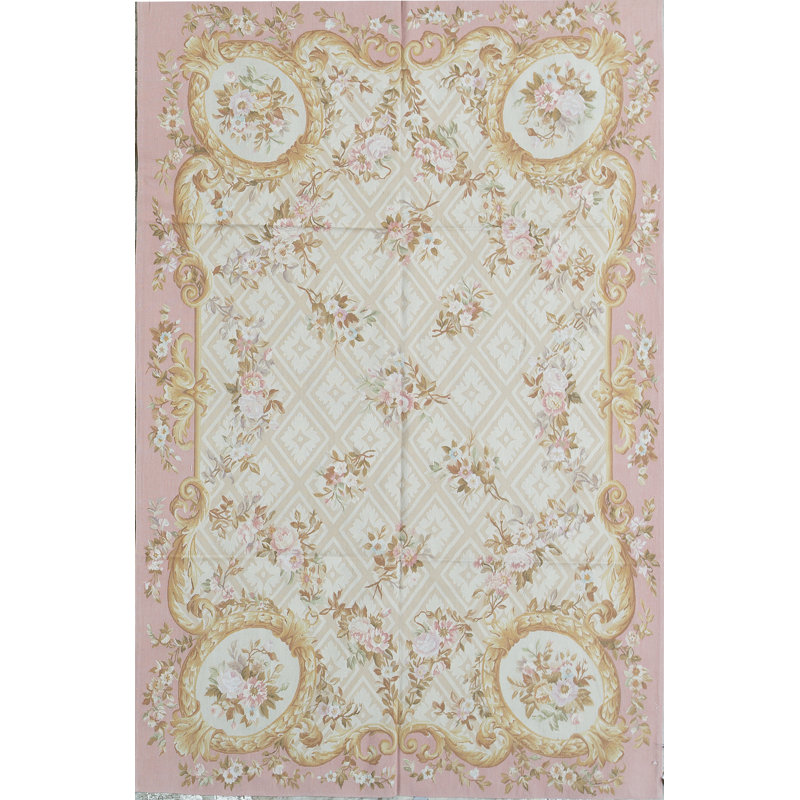 Tapis beige et beige noué à la main de haute qualité