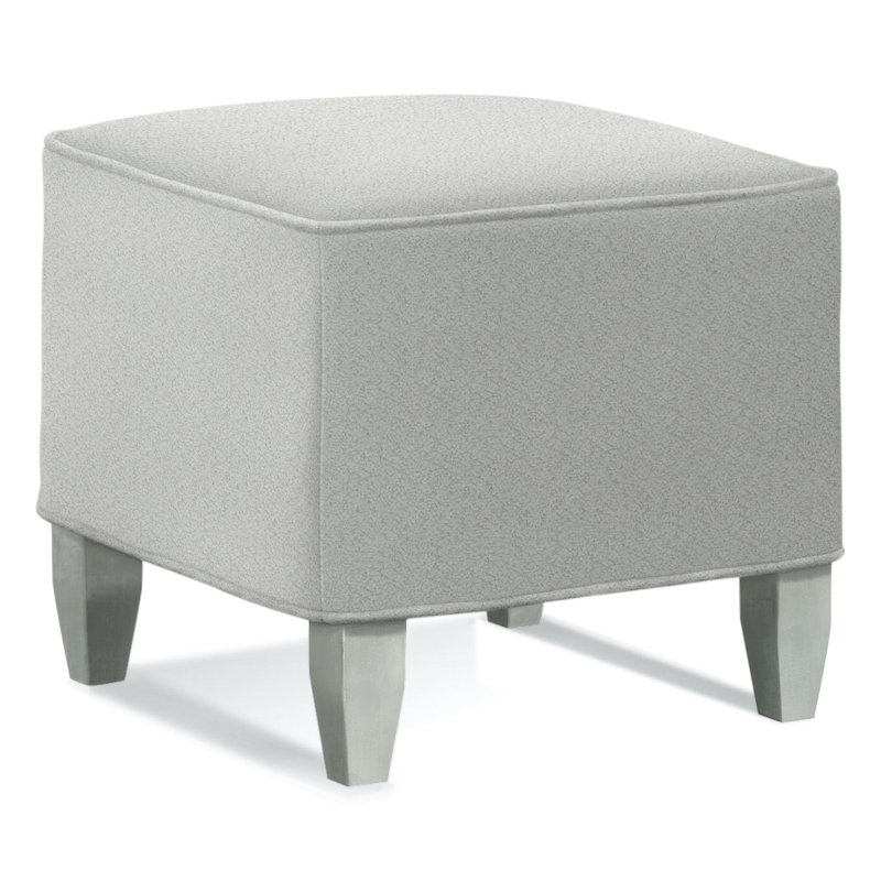 Brooklyn Upholstered Ottoman, Nickel , Basic Blue 100% Polyester