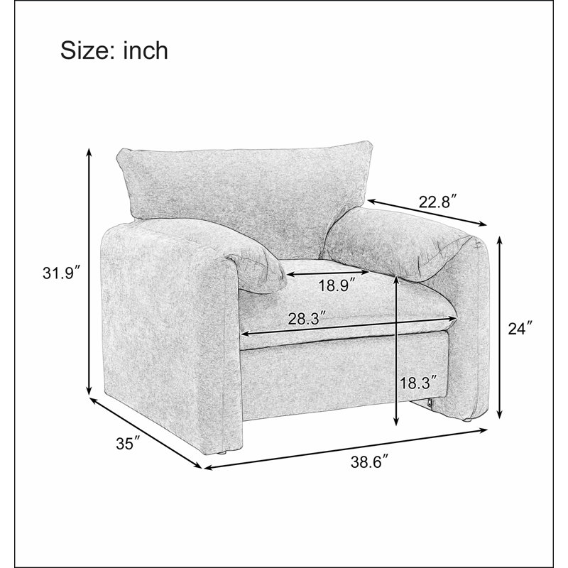 Fauteuil surdimensionné Chenille