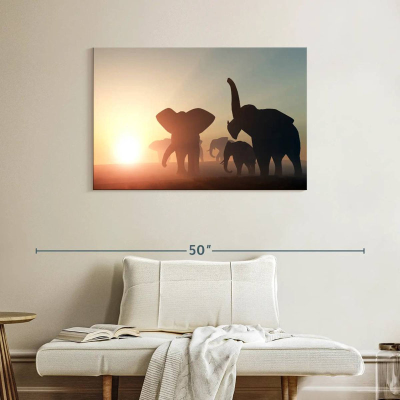 Brampt Wild Elephants, 26" H x 39" W