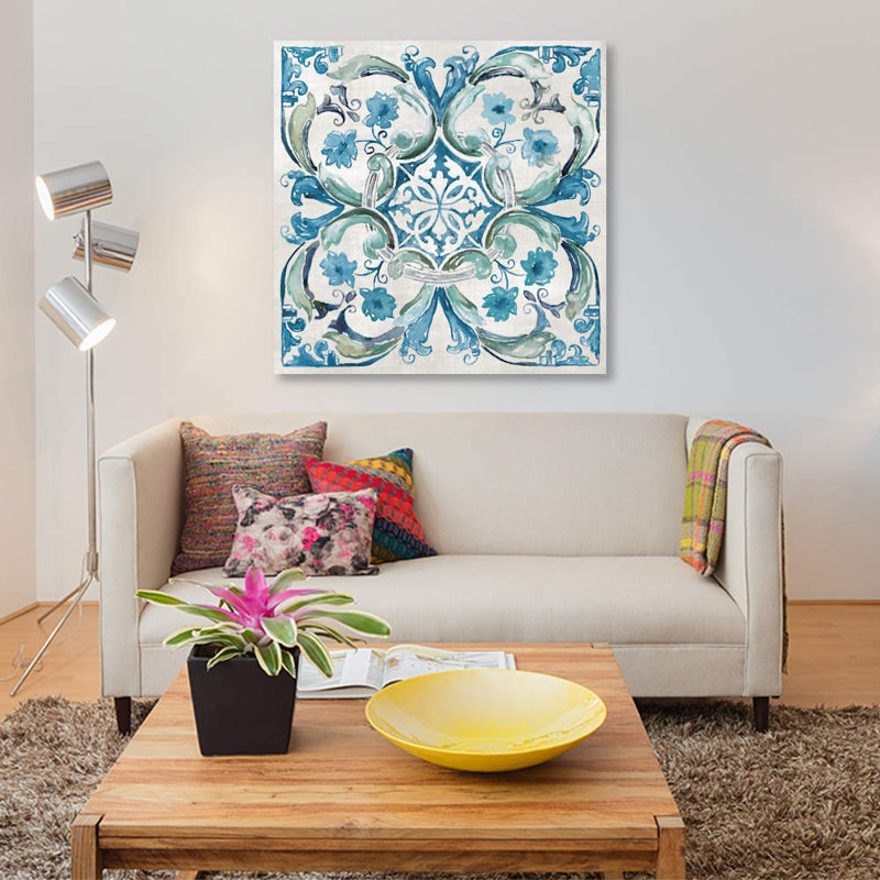 Caribbean Tile I by Nan - Wrapped Canvas Painting, 66.04 cm H x 66.04 cm W x 1.91 cm D