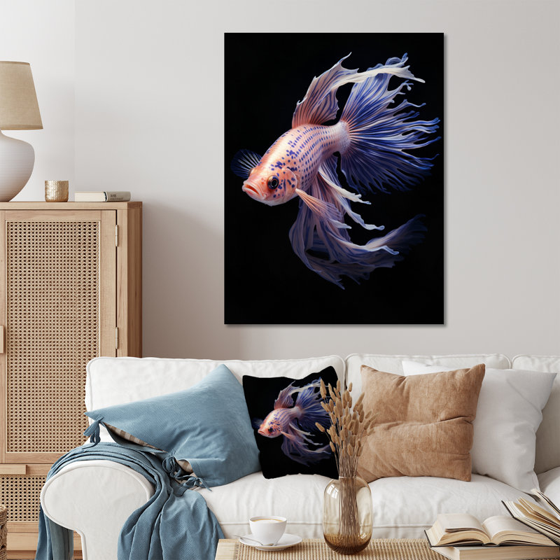 " Purple Kois Fish Delicate Patterns ", 20" H x 12" W x 1" D