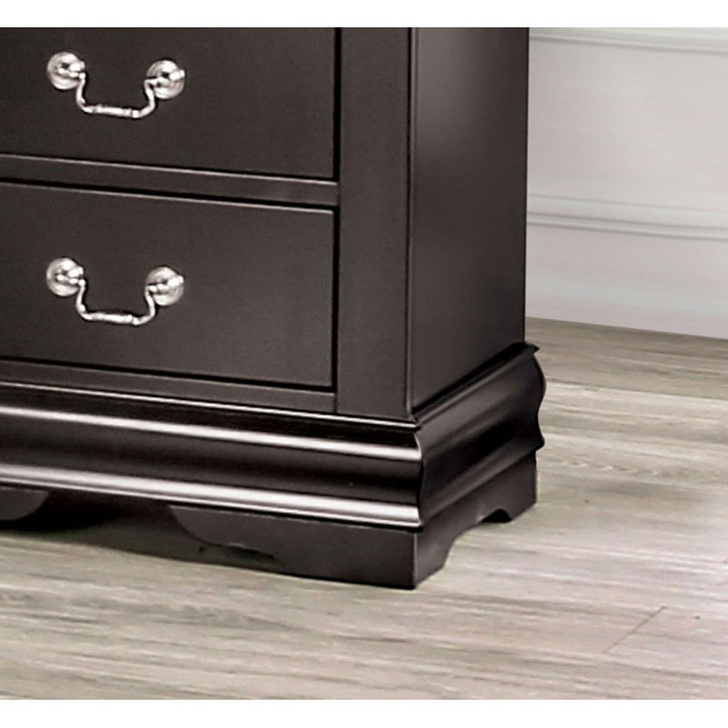 Commode à finition cerisier foncé 1pc, Noir