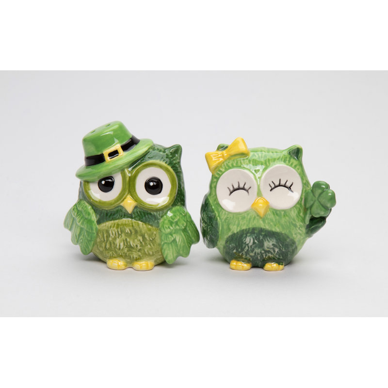 St. Patrick Owl Salt And Pepper Shaker Set